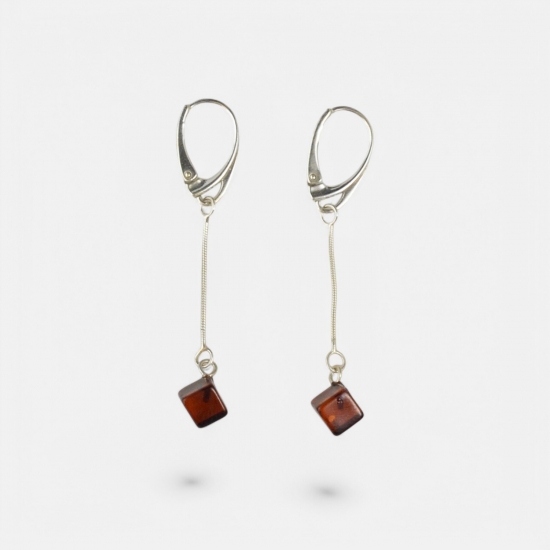 Cherry square earrings